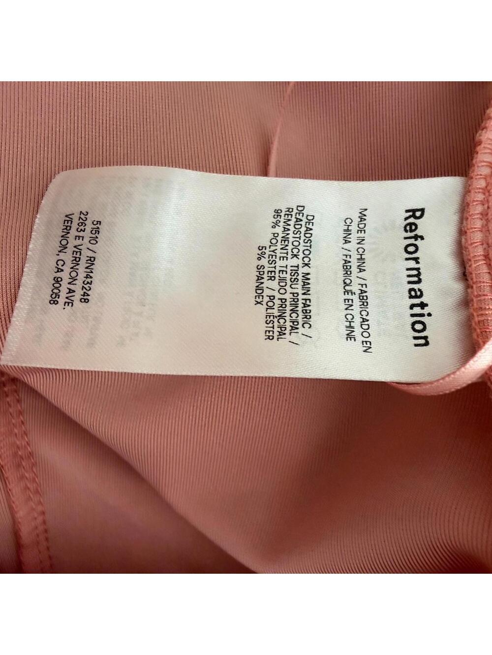 REFORMATION Two-Piece Skirt Top Set Medium "Adalynn" Knit Blush Pink Velvet New - Picture 5 of 9